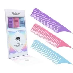 VELLEN HAIR - Premium Tail Comb 3 Set - Pastels
