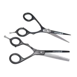 IN MOOD - Professional Duo 5.5" Black Hairdressing Cutting & Thinning Scissor Set