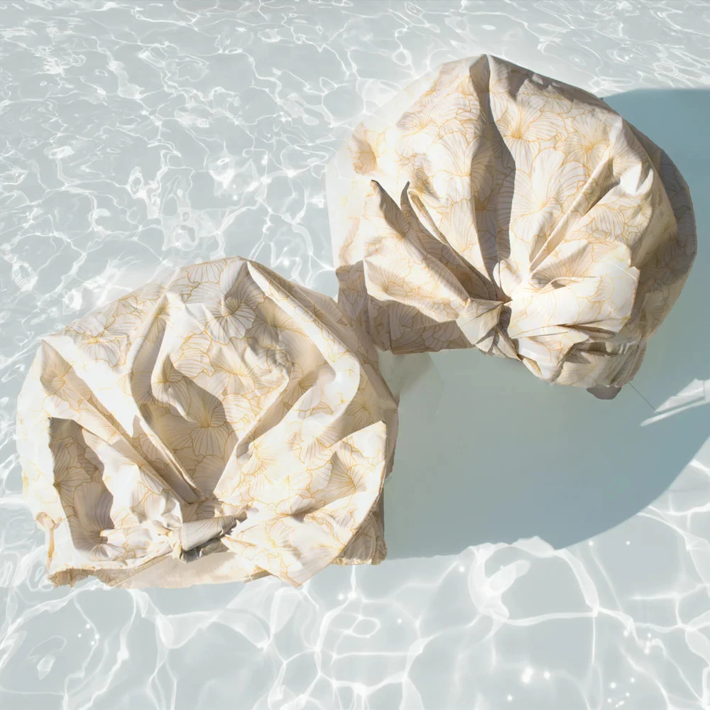 BETTY DAIN CREATIONS - Golden Bloom Bow Premium Shower Cap 7 BETTY DAIN CREATIONS - Golden Bloom Bow Premium Shower Cap - Image 5