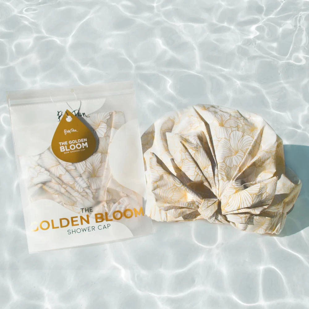 BETTY DAIN CREATIONS - Golden Bloom Bow Premium Shower Cap 8 BETTY DAIN CREATIONS - Golden Bloom Bow Premium Shower Cap - Image 6