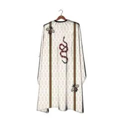 DEYAZ - Premium Salon Cape White Two Stripe