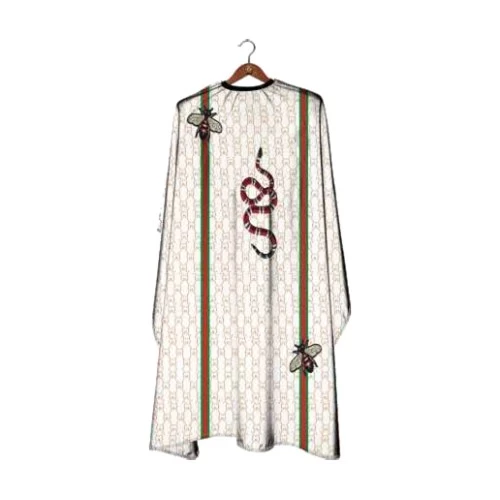 DEYAZ - Premium Salon Cape White Two Stripe 3 DEYAZ - Premium Salon Cape White Two Stripe