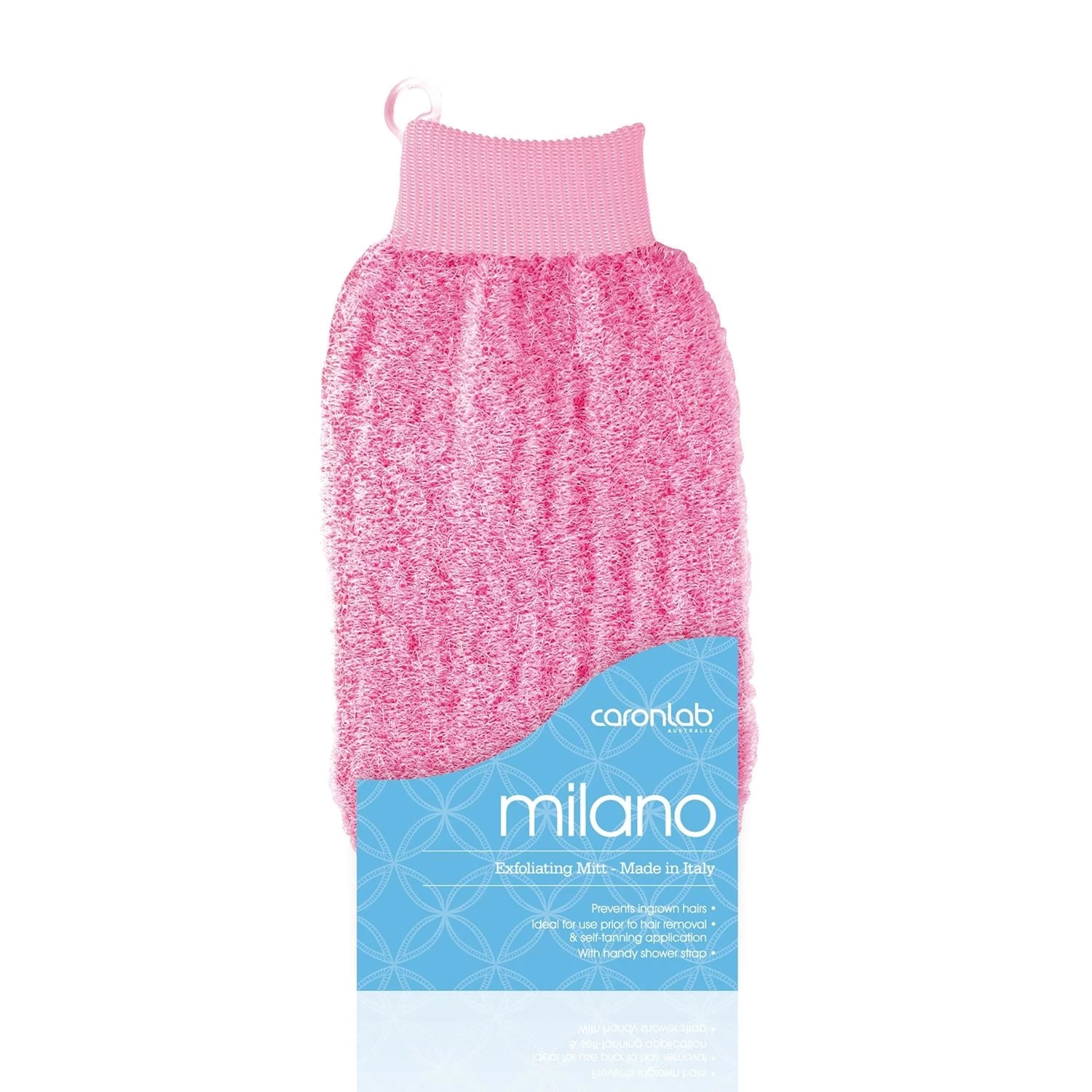 CARONLAB - Milano Exfoliating Mitt - Pink 3 CARONLAB - Milano Exfoliating Mitt - Pink