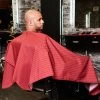 BARBER STRONG - The Barber Cape - Red W/White Pinstripe -Care Product Shop Red White Pinstripes 1 75817.1629688137