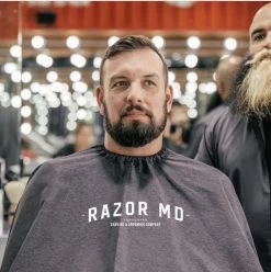 BARBER STRONG - The Barber Cape - Gunmetal Grey - RAZOR MD Edition