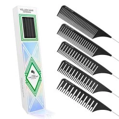 VELLEN HAIR - Premium Tail Comb 5 Set - Black